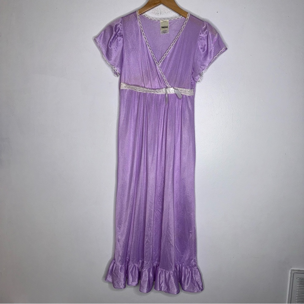 Vintage New Moves Sz 14 Purple Long‎ Baby Doll Nightgown CPS9